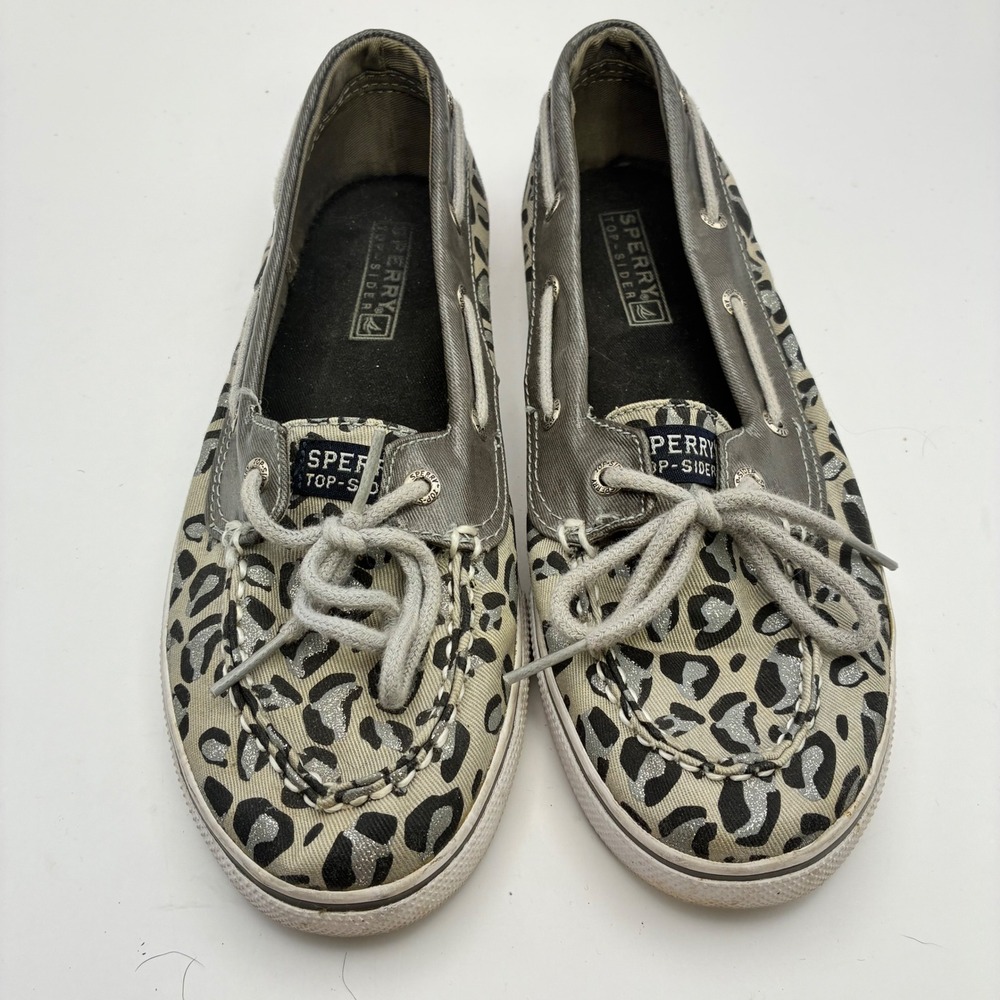 Sperry Top-Sider Womens 7.5 M Taupe Leather Sequin Boat Shoes 9775867